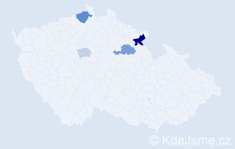 Příjmení: 'Kynterová', počet výskytů 6 v celé ČR