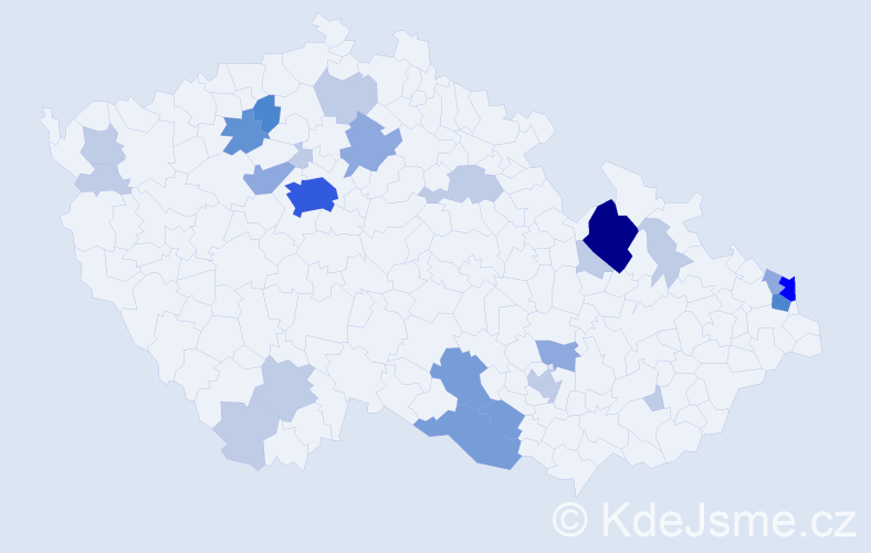 Příjmení: 'Ivanovičová', počet výskytů 68 v celé ČR