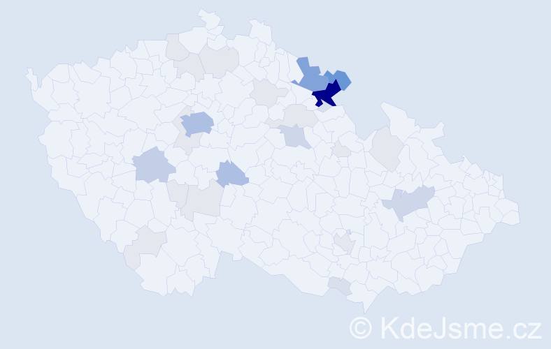 Příjmení: 'Vajsar', počet výskytů 109 v celé ČR