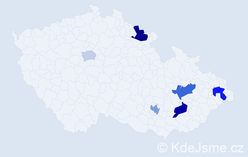 Příjmení: 'Alexejev', počet výskytů 6 v celé ČR