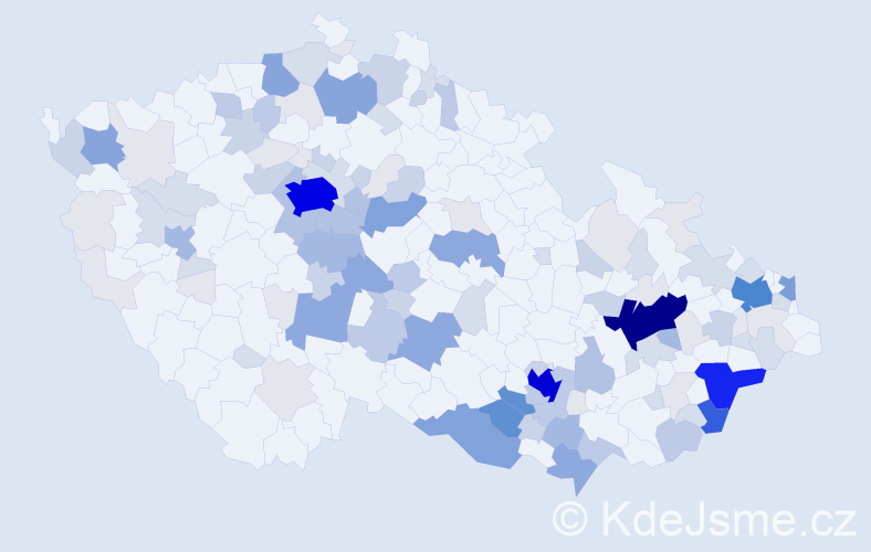 Příjmení: 'Psota', počet výskytů 486 v celé ČR