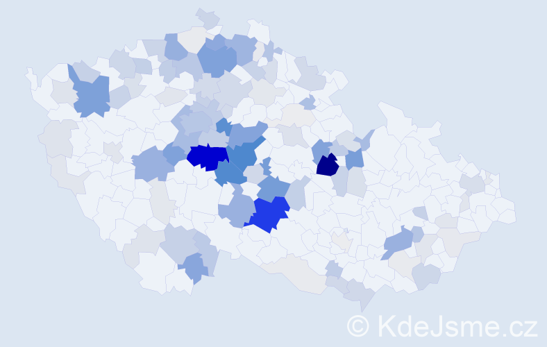 Příjmení: 'Nepraš', počet výskytů 450 v celé ČR