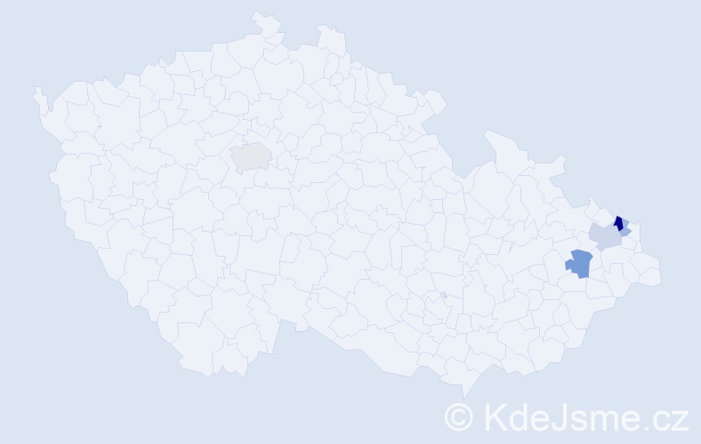 Příjmení: 'Gospodarczyk', počet výskytů 11 v celé ČR