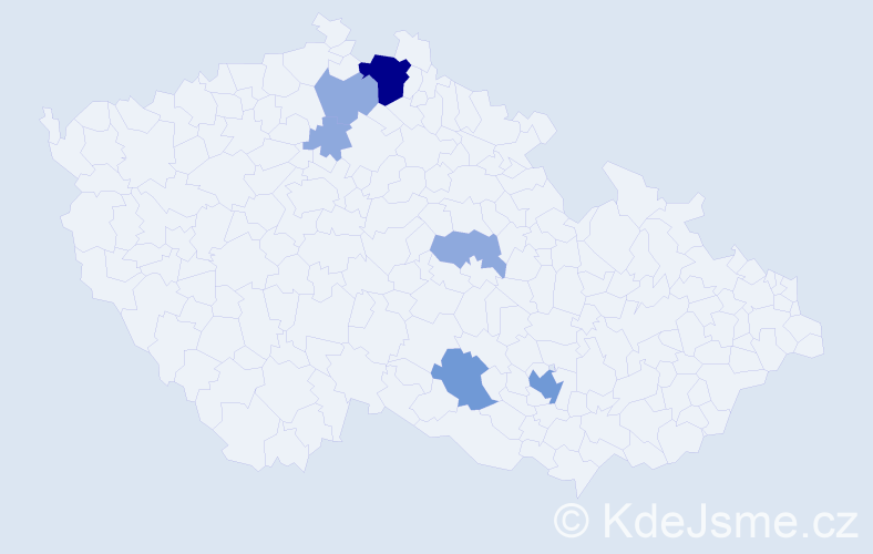 Příjmení: 'Chodur', počet výskytů 18 v celé ČR