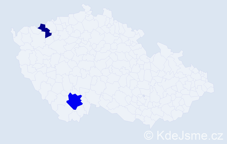 Příjmení: 'Ublick', počet výskytů 3 v celé ČR