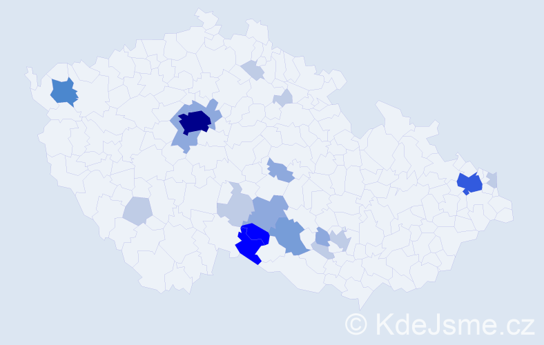 Příjmení: 'Taras', počet výskytů 57 v celé ČR