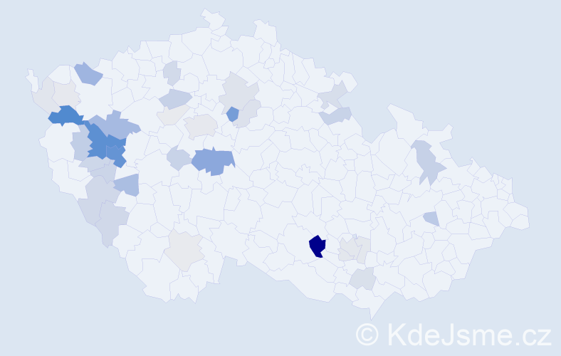 Příjmení: 'Čečilová', počet výskytů 112 v celé ČR