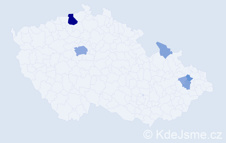 Příjmení: 'Pocedič', počet výskytů 17 v celé ČR
