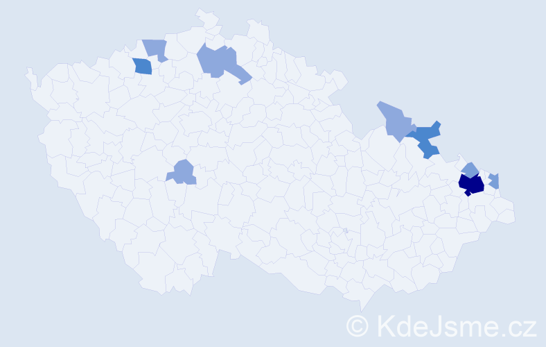 Příjmení: 'Piatek', počet výskytů 22 v celé ČR