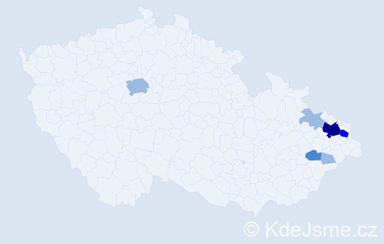 Příjmení: 'Divák', počet výskytů 12 v celé ČR