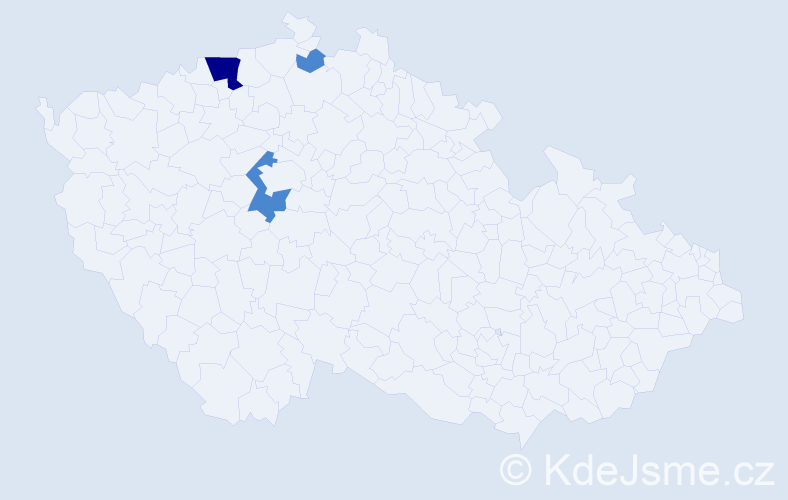 Příjmení: 'Egermeierová', počet výskytů 5 v celé ČR