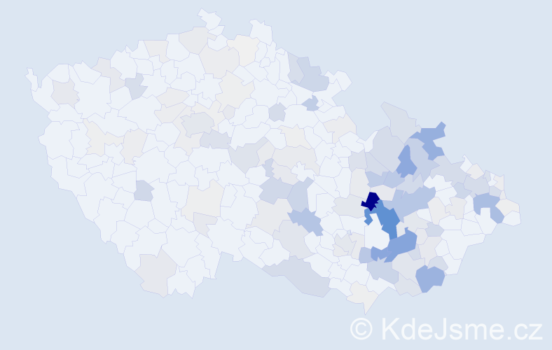 Příjmení: 'Krčová', počet výskytů 527 v celé ČR