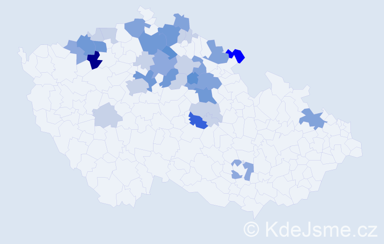 Příjmení: 'Štejnar', počet výskytů 106 v celé ČR