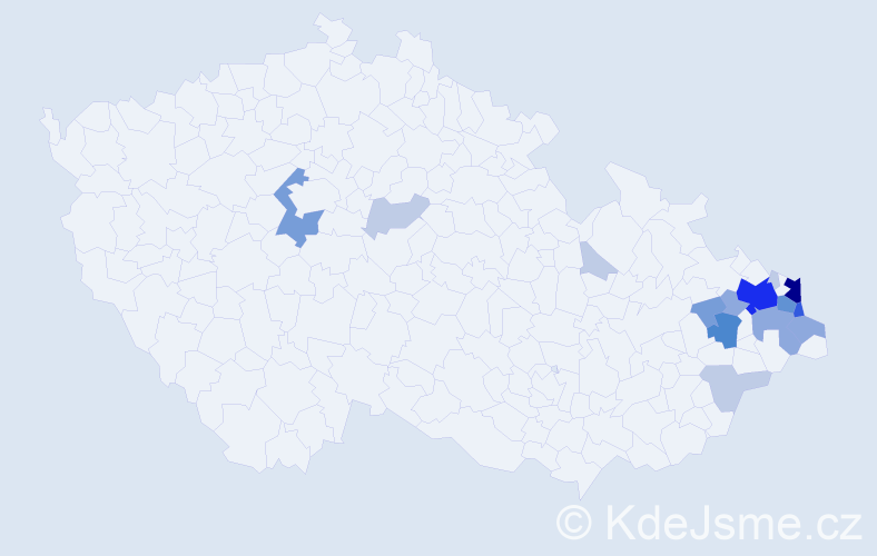 Příjmení: 'Gletová', počet výskytů 48 v celé ČR