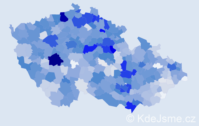 Příjmení: 'Polák', počet výskytů 6869 v celé ČR