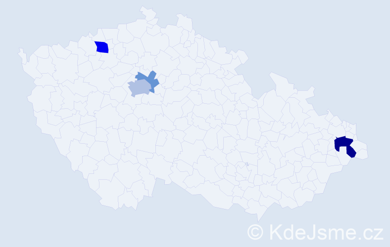 Příjmení: 'Dudiaková', počet výskytů 9 v celé ČR