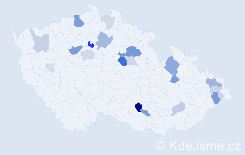 Příjmení: 'Szalayová', počet výskytů 46 v celé ČR