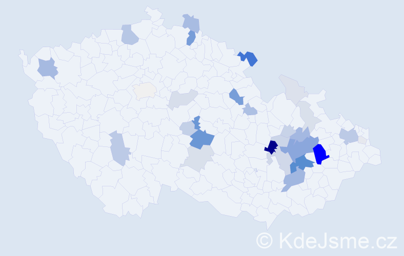 Příjmení: 'Čuriová', počet výskytů 133 v celé ČR