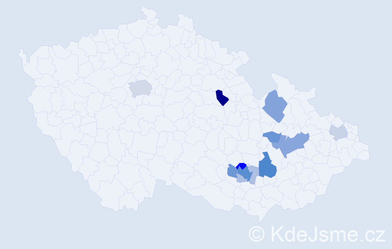 Příjmení: 'Myslínová', počet výskytů 34 v celé ČR
