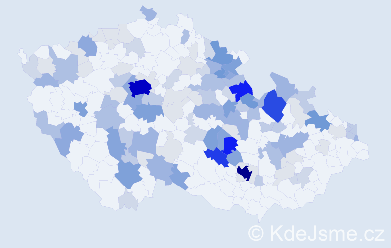 Příjmení: 'Koukolová', počet výskytů 460 v celé ČR