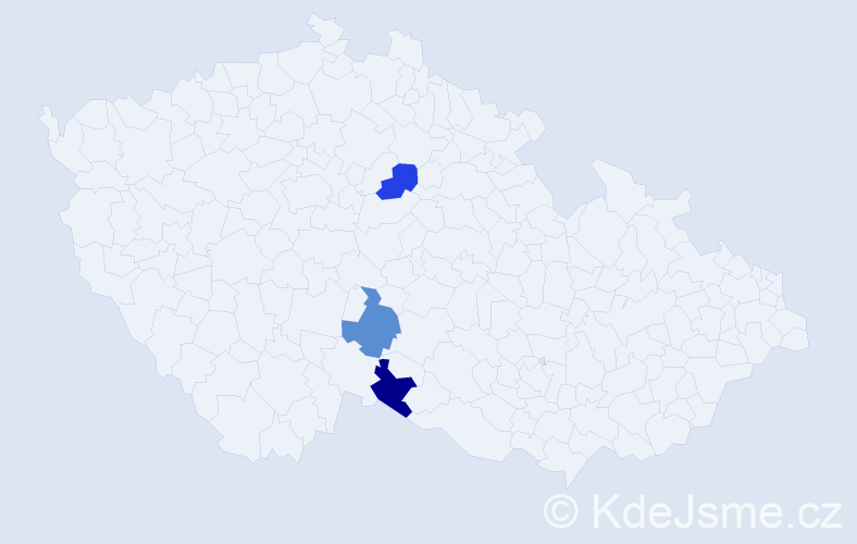 Příjmení: 'Lokesová', počet výskytů 3 v celé ČR
