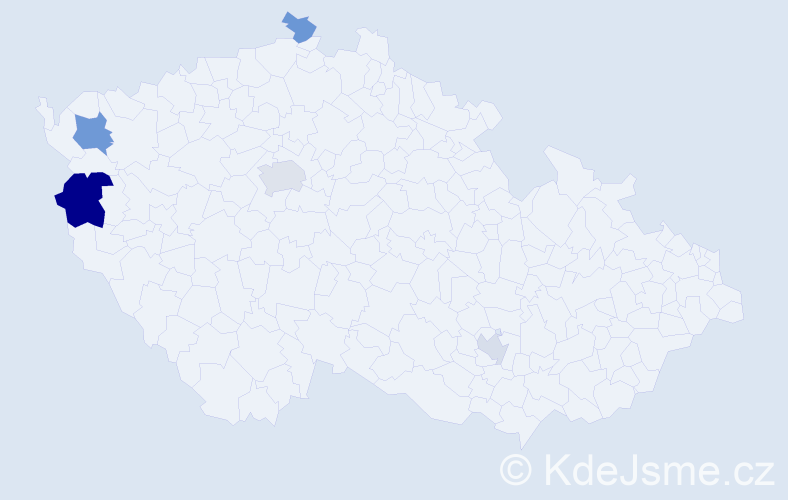 Příjmení: 'Coma', počet výskytů 9 v celé ČR