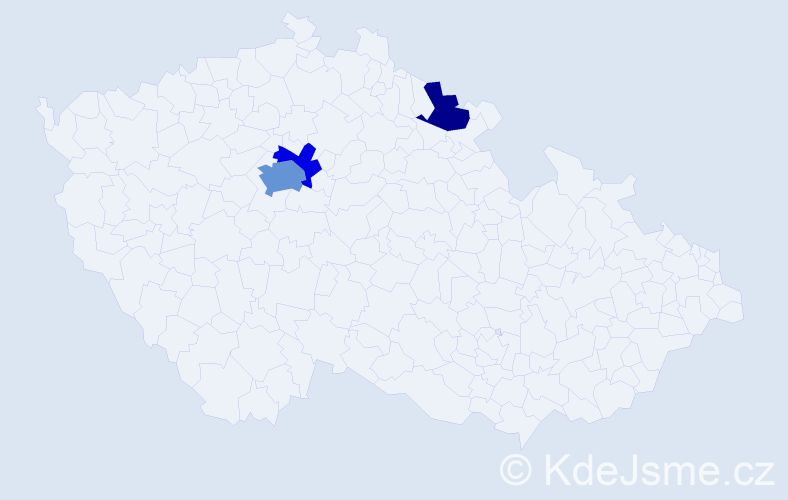 Příjmení: 'Hyseni', počet výskytů 6 v celé ČR
