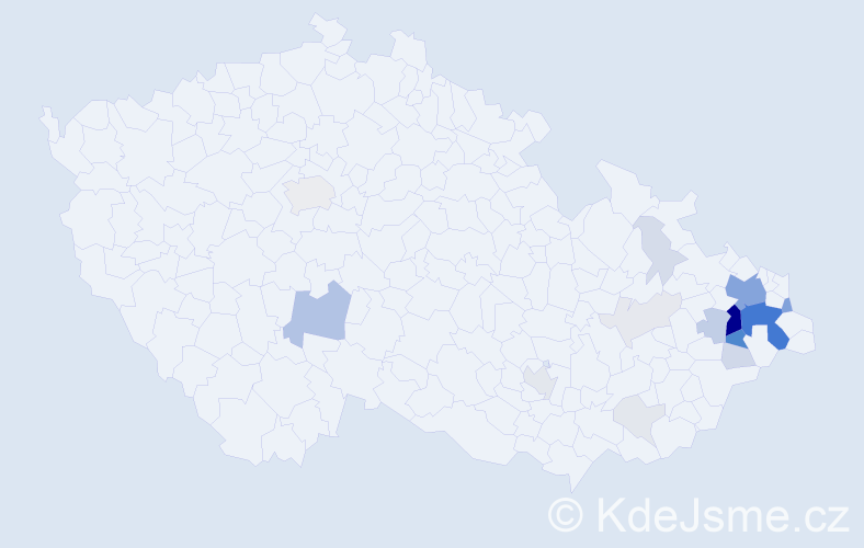 Příjmení: 'Hrnčárková', počet výskytů 83 v celé ČR