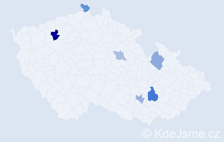 Příjmení: 'Kohler', počet výskytů 10 v celé ČR