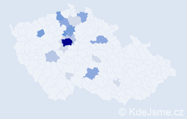 Příjmení: 'Derfl', počet výskytů 63 v celé ČR