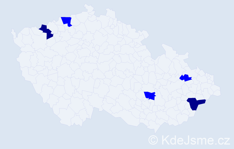 Příjmení: 'Zettelmannová', počet výskytů 7 v celé ČR