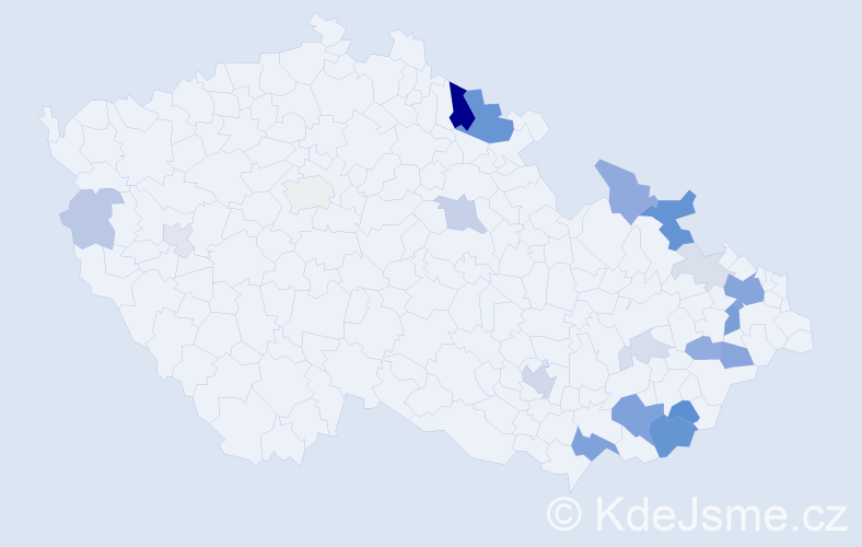 Příjmení: 'Drgáč', počet výskytů 65 v celé ČR