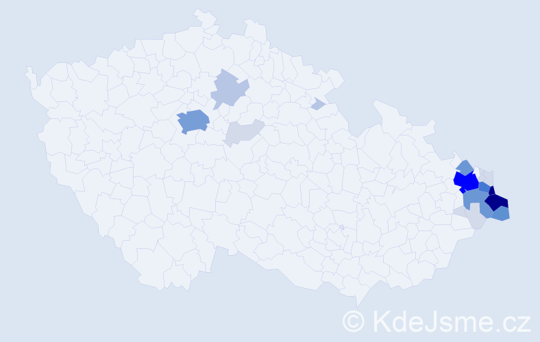 Příjmení: 'Kulig', počet výskytů 89 v celé ČR