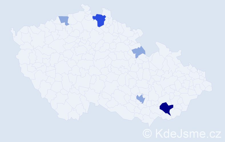 Příjmení: 'Vereščáková', počet výskytů 16 v celé ČR