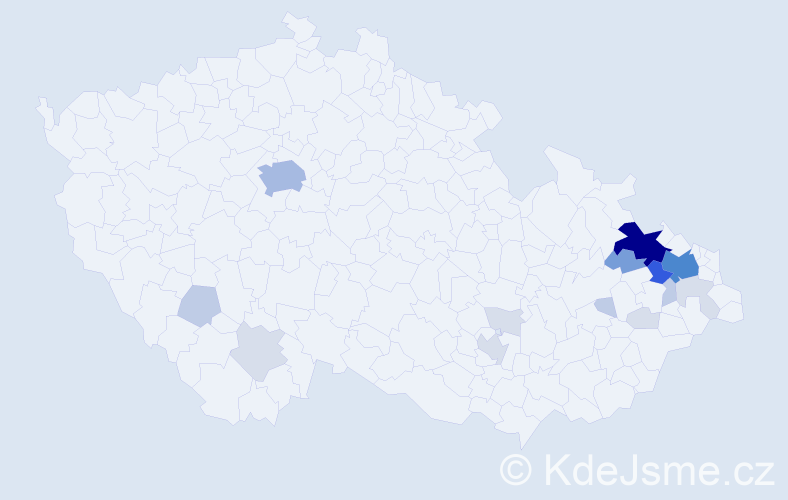 Příjmení: 'Rychtarová', počet výskytů 62 v celé ČR