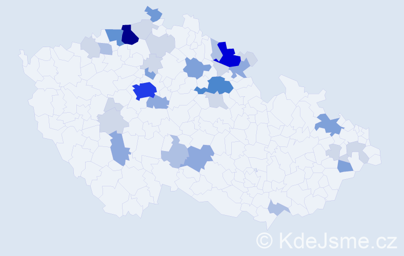 Příjmení: 'Patzelt', počet výskytů 104 v celé ČR