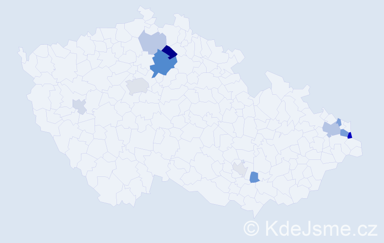 Příjmení: 'Döményová', počet výskytů 24 v celé ČR