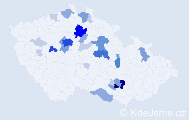 Příjmení: 'Párová', počet výskytů 87 v celé ČR