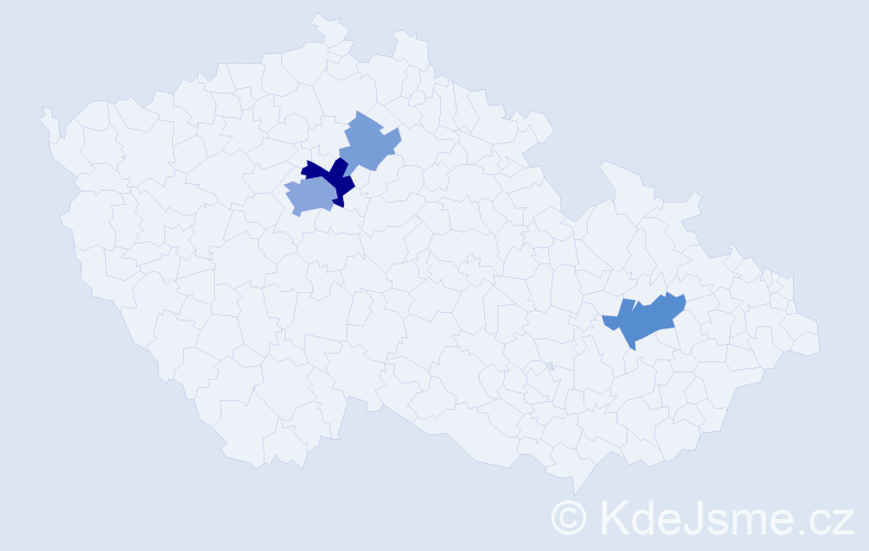 Příjmení: 'Teč', počet výskytů 12 v celé ČR