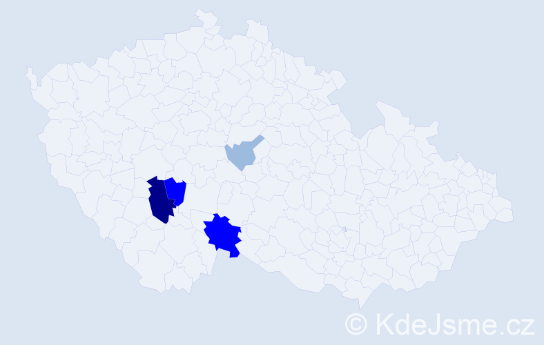 Příjmení: 'Patcelt', počet výskytů 11 v celé ČR