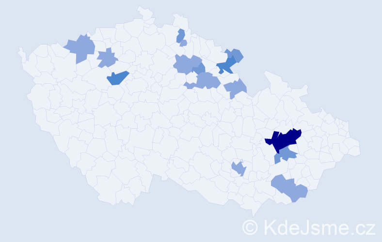 Příjmení: 'Teimerová', počet výskytů 31 v celé ČR