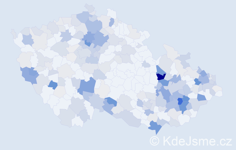 Příjmení: 'Svačina', počet výskytů 869 v celé ČR