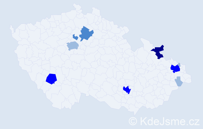 Příjmení: 'Turčák', počet výskytů 20 v celé ČR