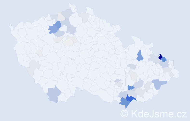 Příjmení: 'Řehánková', počet výskytů 149 v celé ČR