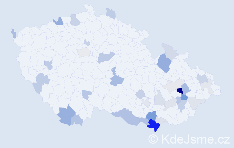 Příjmení: 'Mikulič', počet výskytů 94 v celé ČR