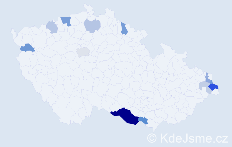 Příjmení: 'Swoboda', počet výskytů 29 v celé ČR