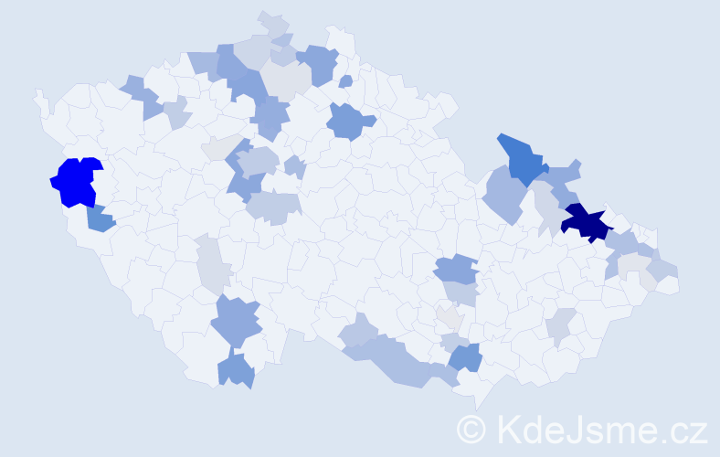 Příjmení: 'Kirschner', počet výskytů 194 v celé ČR