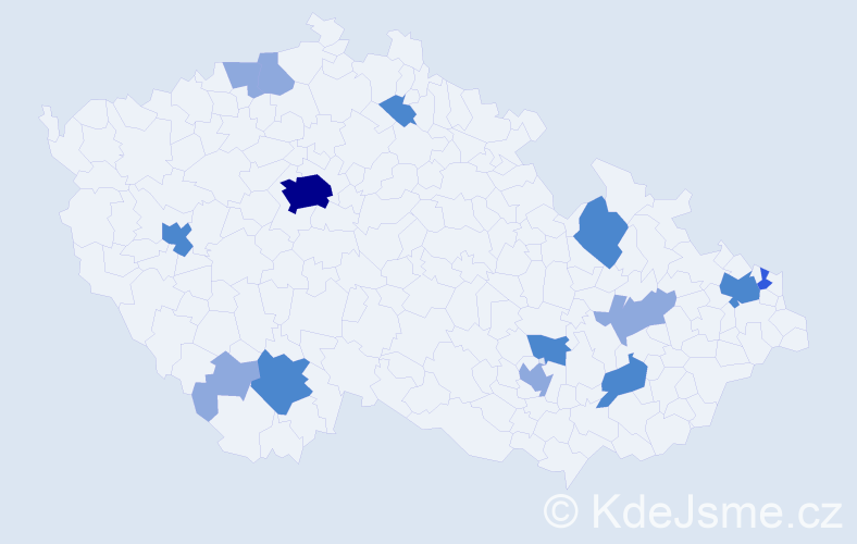 Příjmení: 'Long', počet výskytů 27 v celé ČR