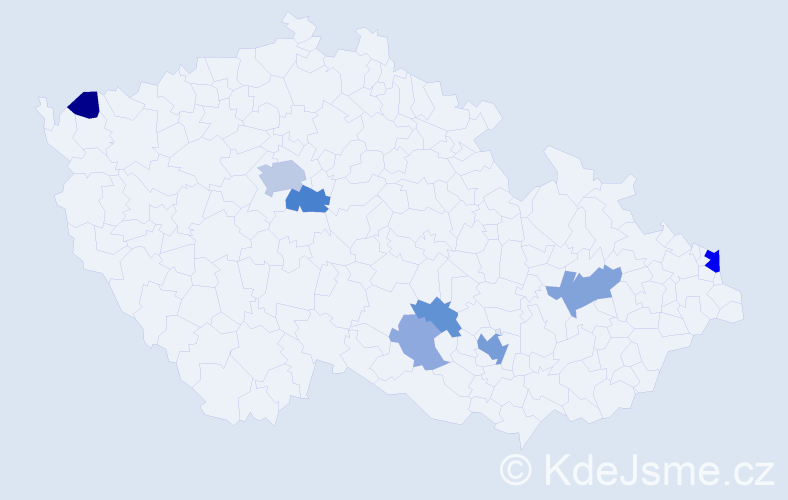 Příjmení: 'Eber', počet výskytů 21 v celé ČR