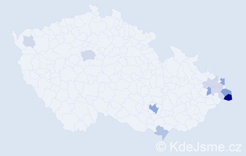 Příjmení: 'Kowolowská', počet výskytů 38 v celé ČR